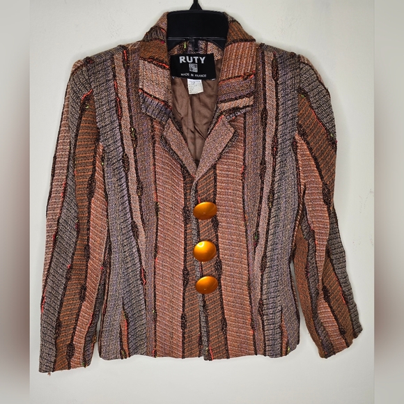 Ruty Women's Vintage Button Down Blazer Jacket - Picture 1 of 4